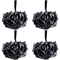 Umitive Esponja de ducha de baño- 4Pcs de cepillo de exfoliación corporal de malla negra de esponja- esponja de esponja…